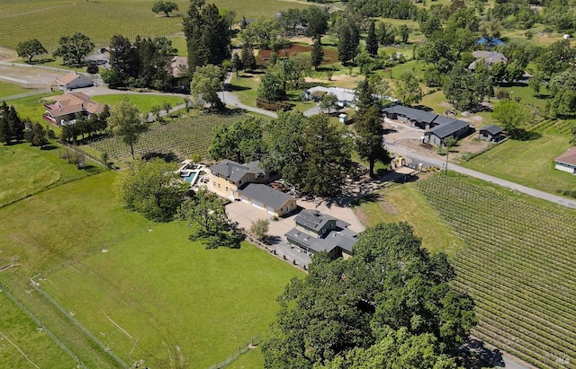 bird's eye view with a rural view