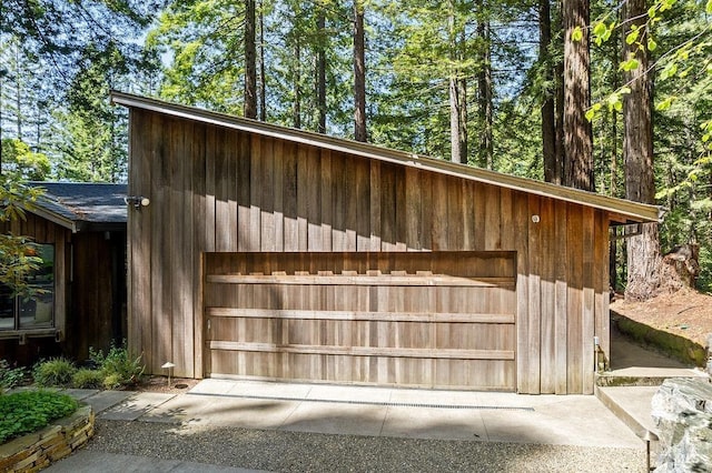 view of garage