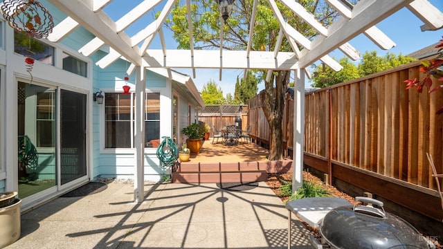 view of patio featuring fence private yard