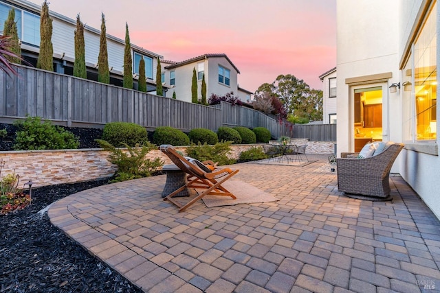 view of patio featuring a fenced backyard