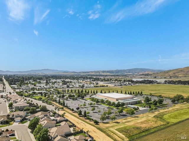 aerial view with a mountain view