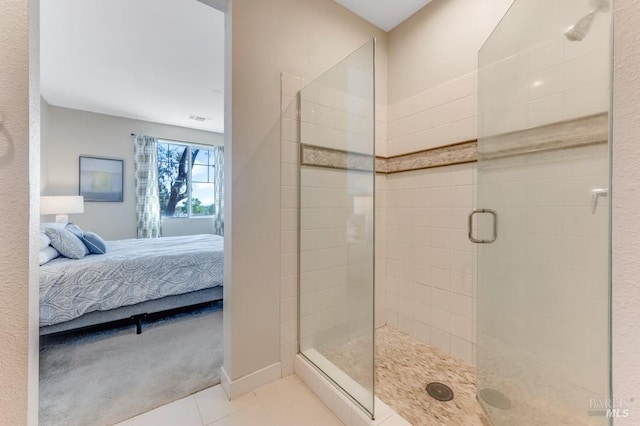 218 Johnson St, Windsor, CA 95492 - bathroom with ensuite bath, a stall shower, and tile patterned floors
