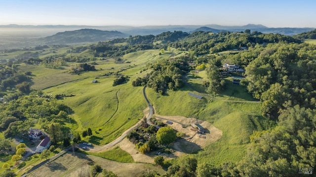aerial view featuring a mountain view