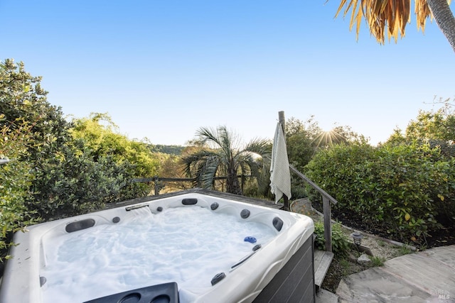 details with a hot tub