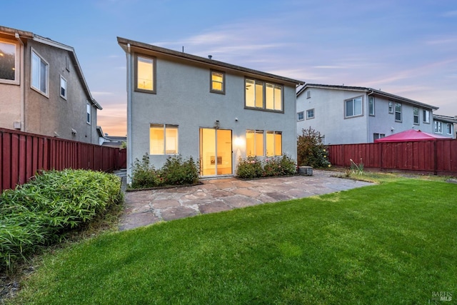 2916 Park Meadow Dr, Santa Rosa, CA 95407 - back of property with a lawn, stucco siding, a fenced backyard, and a patio area