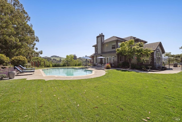 9 Canyon Ct, Petaluma, CA 94952 - view of pool with a yard, a patio, fence, and a fenced in pool