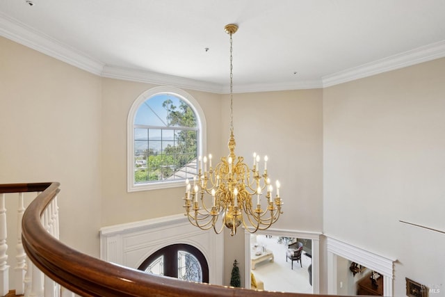 9 Canyon Ct, Petaluma, CA 94952 - room details with crown molding and a chandelier