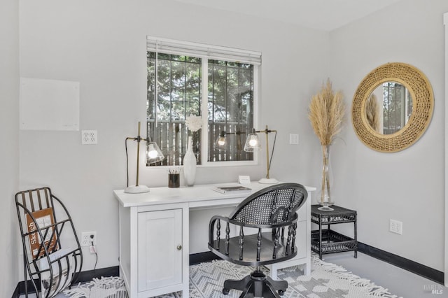 office featuring baseboards