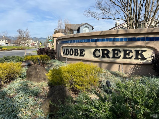 view of community sign