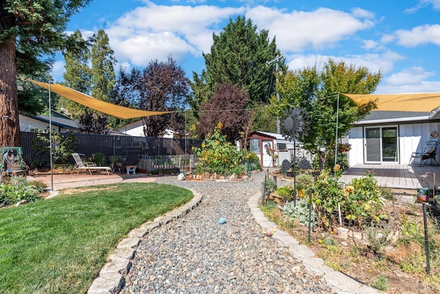 186 Easy St, Willits, CA 95490 - view of yard with a wooden deck and a patio area
