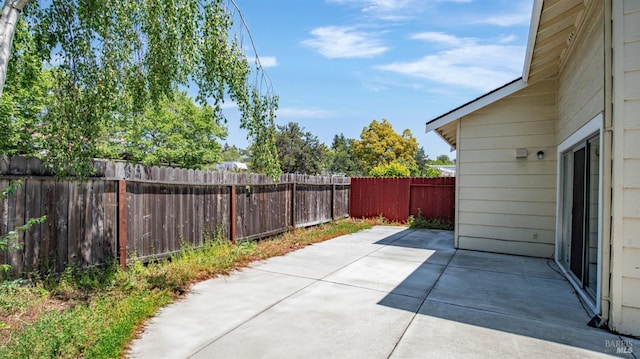 view of patio featuring a fenced backyard