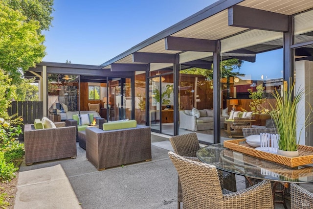 view of patio featuring outdoor lounge area