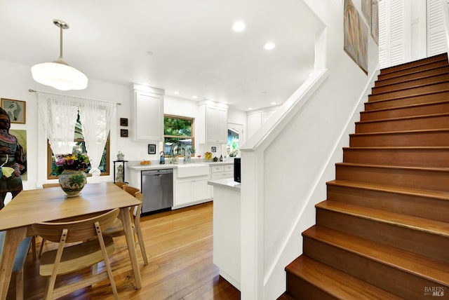 151 Randolph St, Napa, CA 94559 - staircase featuring wood-type flooring and recessed lighting