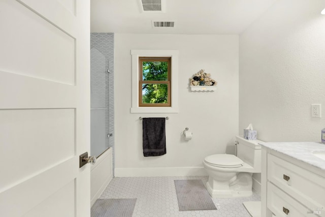 151 Randolph St, Napa, CA 94559 - bathroom featuring toilet, visible vents, baseboards, and vanity