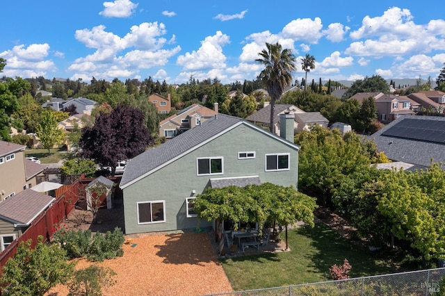 aerial view with a residential view