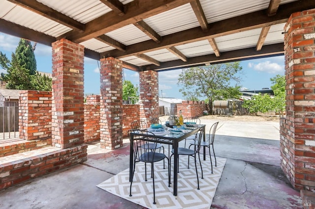 view of patio / terrace with outdoor dining area and a fenced backyard