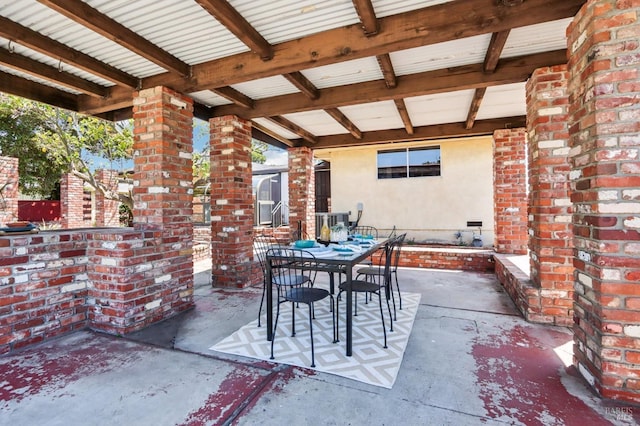 view of patio featuring outdoor dining space
