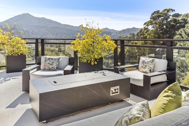 30 Corte Sereno, Greenbrae, CA 94904 - view of patio / terrace with an outdoor hangout area and a mountain view