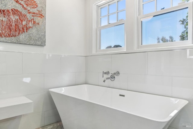 30 Corte Sereno, Greenbrae, CA 94904 - full bathroom featuring tile walls and a freestanding bath
