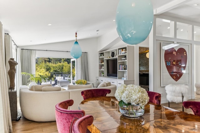 30 Corte Sereno, Greenbrae, CA 94904 - dining area featuring light wood-style floors, recessed lighting, and vaulted ceiling