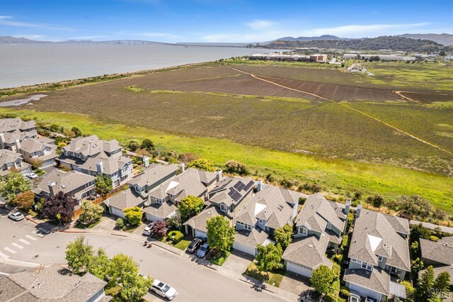 bird's eye view featuring a residential view and a mountain view