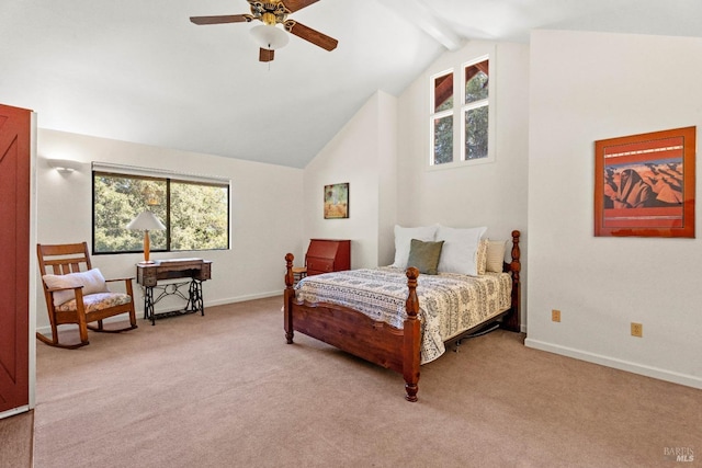 bedroom featuring light colored carpet, baseboards, and multiple windows