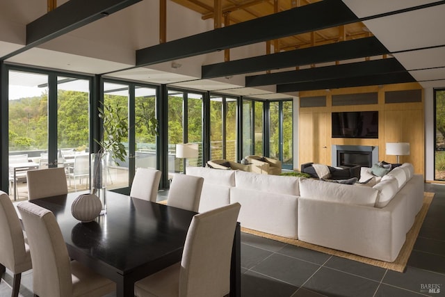 interior space featuring tile patterned floors and plenty of natural light