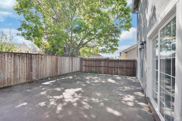 view of patio featuring a fenced backyard