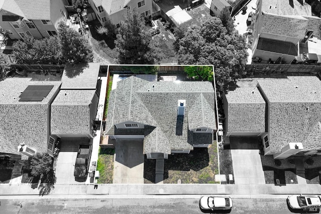 aerial view with a residential view