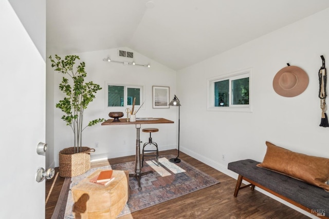 16 Tradewind Psge, Corte Madera, CA 94925 - interior space with baseboards, vaulted ceiling, wood finished floors, and visible vents