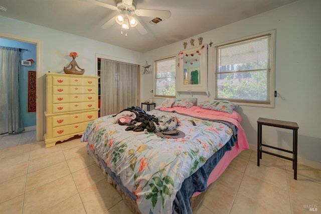 1812 Utah St, Fairfield, CA 94533 - bedroom featuring light tile patterned floors, a ceiling fan, and baseboards