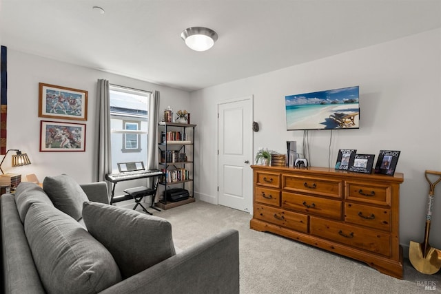 view of carpeted living area