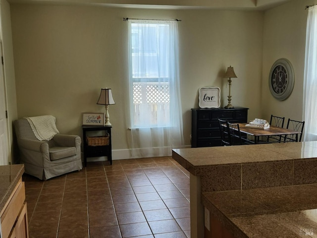 interior space featuring baseboards and tile patterned floors