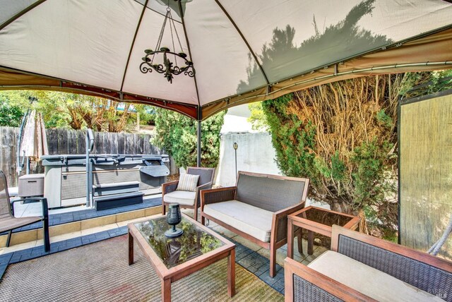 954 Coventry Ln, Fairfield, CA 94533 - view of patio featuring a gazebo, outdoor lounge area, and fence