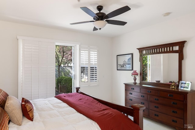 bedroom with a ceiling fan