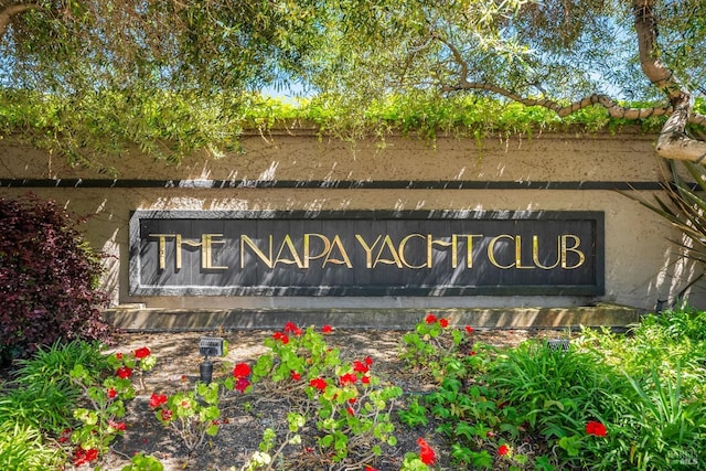 view of community sign