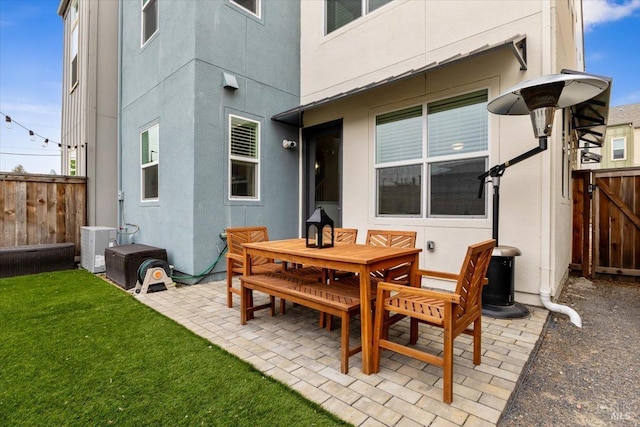 view of patio / terrace with fence and outdoor dining area