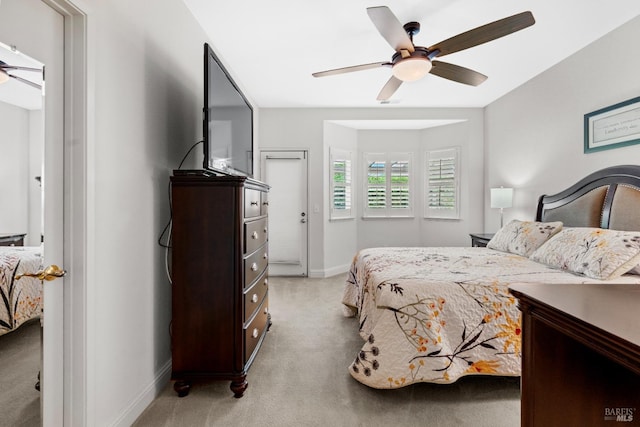 811 Inverness Dr, Rio Vista, CA 94571 - bedroom featuring baseboards, a ceiling fan, and light colored carpet