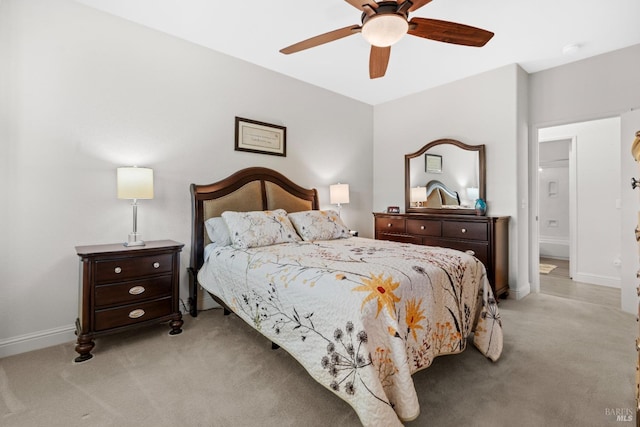 811 Inverness Dr, Rio Vista, CA 94571 - bedroom featuring baseboards, ceiling fan, and light carpet