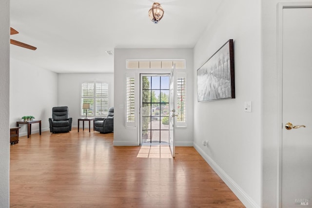 811 Inverness Dr, Rio Vista, CA 94571 - interior space featuring baseboards, ceiling fan, visible vents, and wood finished floors
