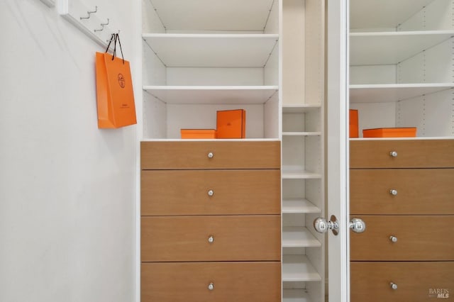 view of walk in closet