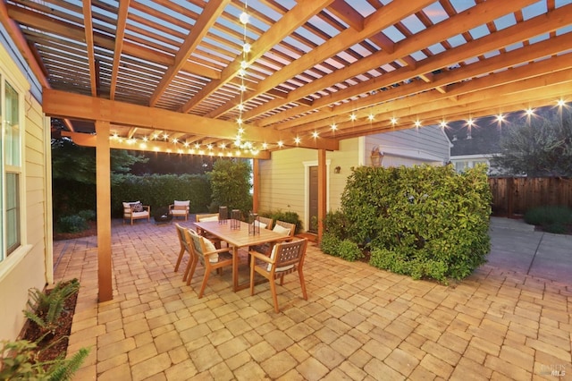 view of patio / terrace with fence and outdoor dining space