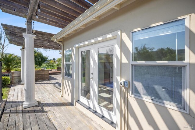 deck with a pergola