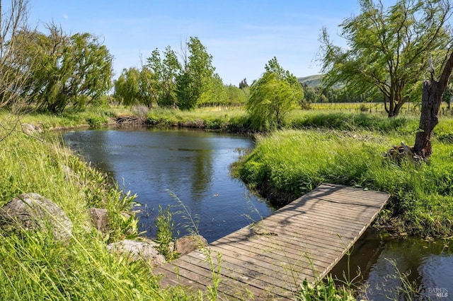 view of dock area