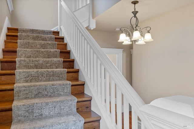 190 Franklin St, Napa, CA 94558 - stairway featuring a chandelier and wood finished floors