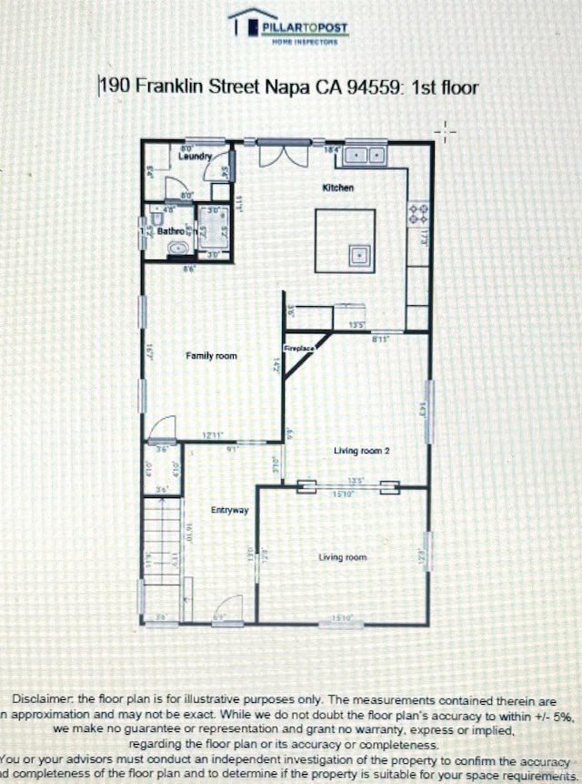 190 Franklin St, Napa, CA 94558 - room layout