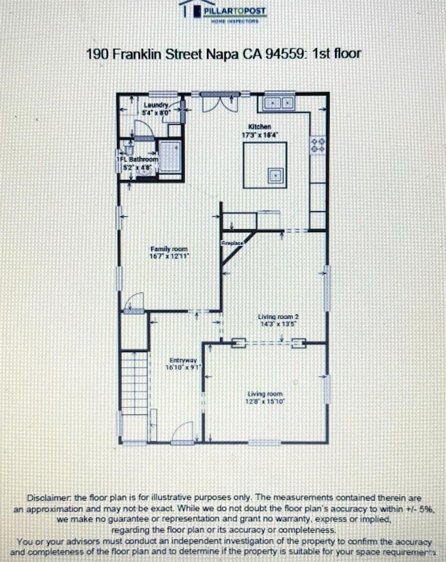 190 Franklin St, Napa, CA 94558 - home floor plan