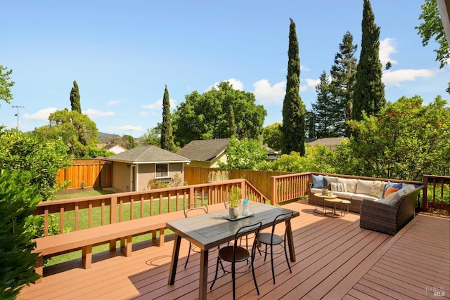 190 Franklin St, Napa, CA 94558 - deck featuring outdoor lounge area, a fenced backyard, and outdoor dining area