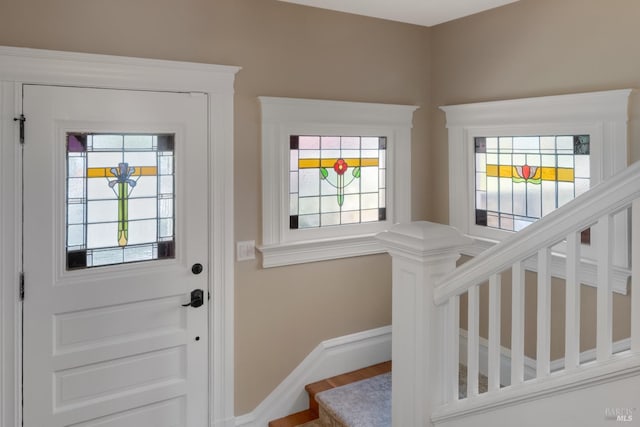 190 Franklin St, Napa, CA 94558 - doorway to outside featuring stairs, healthy amount of natural light, and baseboards