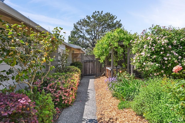 view of yard with fence